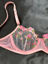 Romantic Floral Embroidered Lingerie Set - Lightweight Sheer Bra & Seductive Mesh Thong - Unlined, Feminine & Sexy Underwear for Women - Lena & Miles Exquisite Boutique LLC.