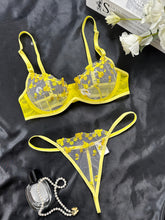 Romantic Floral Embroidered Lingerie Set - Lightweight Sheer Bra & Seductive Mesh Thong - Unlined, Feminine & Sexy Underwear for Women - Lena & Miles Exquisite Boutique LLC.
