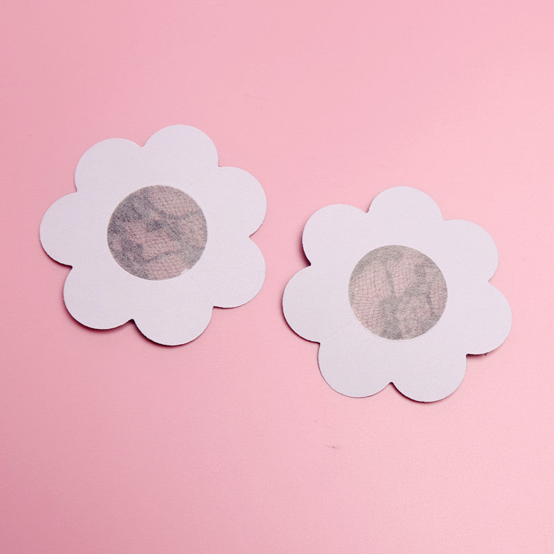 2 Pairs Ultra-Thin Sexy Black Lace Nipple Patches - Disposable, Breathable & Traceless, Snakeskin Pattern in Cross, Floral & Star Shapes for Women&