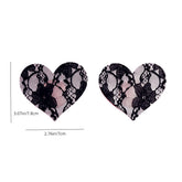 2 Pairs Ultra-Thin Sexy Black Lace Nipple Patches - Disposable, Breathable & Traceless, Snakeskin Pattern in Cross, Floral & Star Shapes for Women&