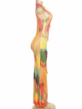 Weird Puss Colorful Print Dress Women Summer Trend Sleeveless Patchwork Skinny Elastic Bodycon Birthday Party Clubwear Vestidos - Lena & Miles Exquisite Boutique LLC.