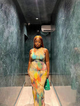 Weird Puss Colorful Print Dress Women Summer Trend Sleeveless Patchwork Skinny Elastic Bodycon Birthday Party Clubwear Vestidos - Lena & Miles Exquisite Boutique LLC.