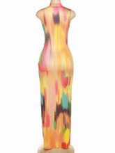 Weird Puss Colorful Print Dress Women Summer Trend Sleeveless Patchwork Skinny Elastic Bodycon Birthday Party Clubwear Vestidos - Lena & Miles Exquisite Boutique LLC.