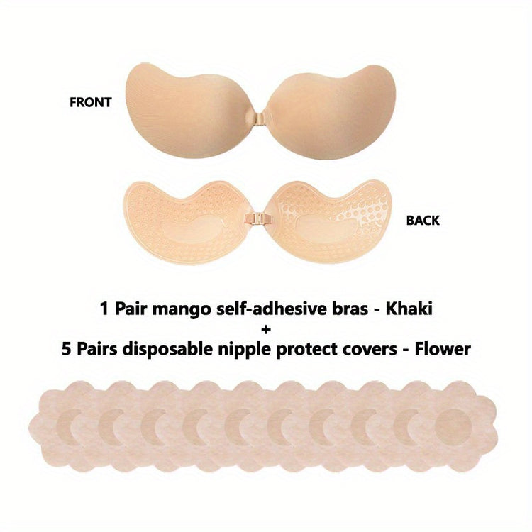 Invisible Stick-On Lift Bra, Comfort Strapless & Seamless Push Up Anti-convex Bra, Women&