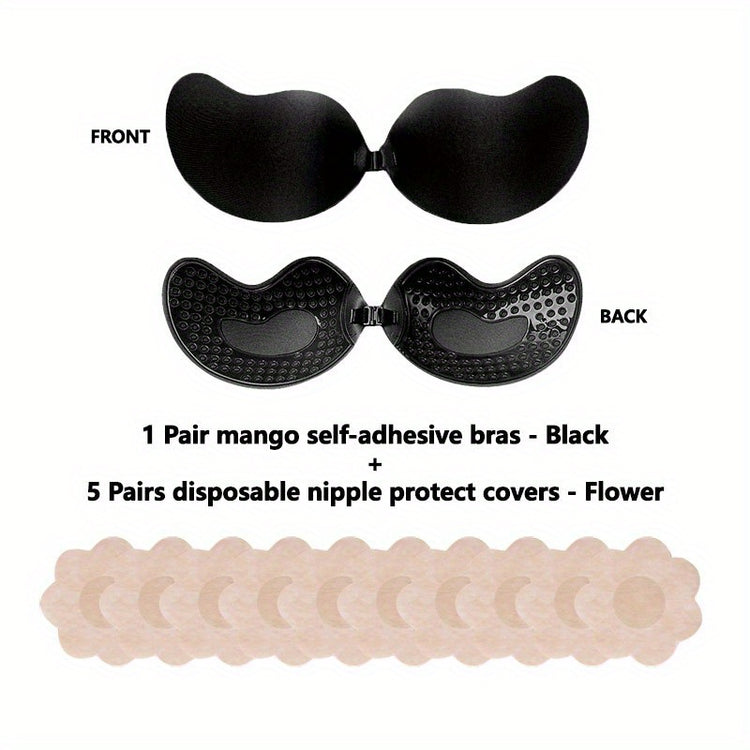 Invisible Stick-On Lift Bra, Comfort Strapless & Seamless Push Up Anti-convex Bra, Women&