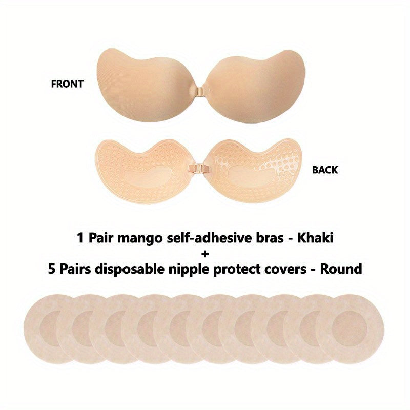 Invisible Stick-On Lift Bra, Comfort Strapless & Seamless Push Up Anti-convex Bra, Women&