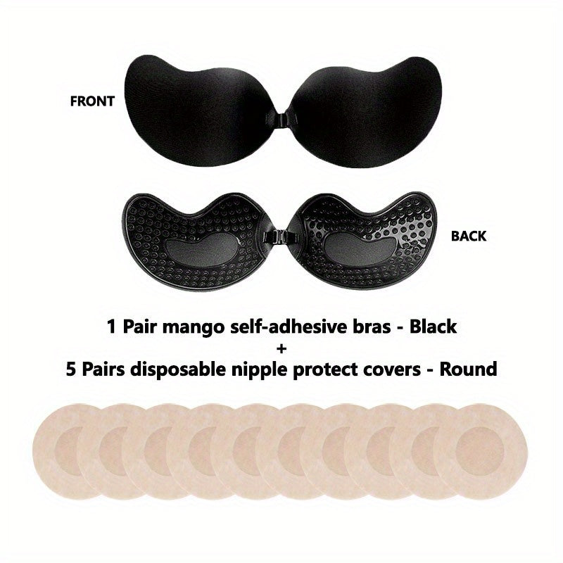 Invisible Stick-On Lift Bra, Comfort Strapless & Seamless Push Up Anti-convex Bra, Women&