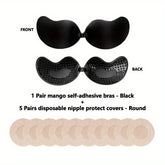 Invisible Stick-On Lift Bra, Comfort Strapless & Seamless Push Up Anti-convex Bra, Women&