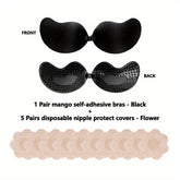 Invisible Stick-On Lift Bra, Comfort Strapless & Seamless Push Up Anti-convex Bra, Women&