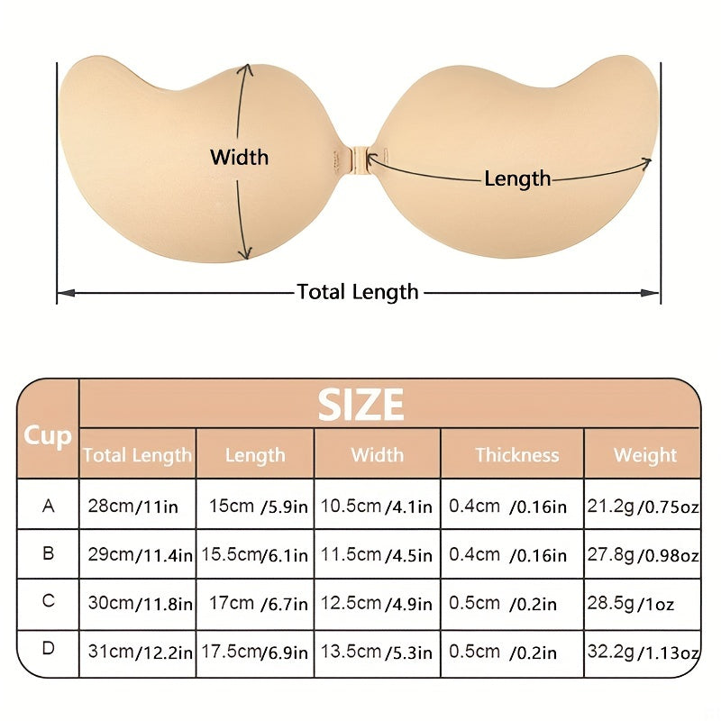 Invisible Stick-On Lift Bra, Comfort Strapless & Seamless Push Up Anti-convex Bra, Women&