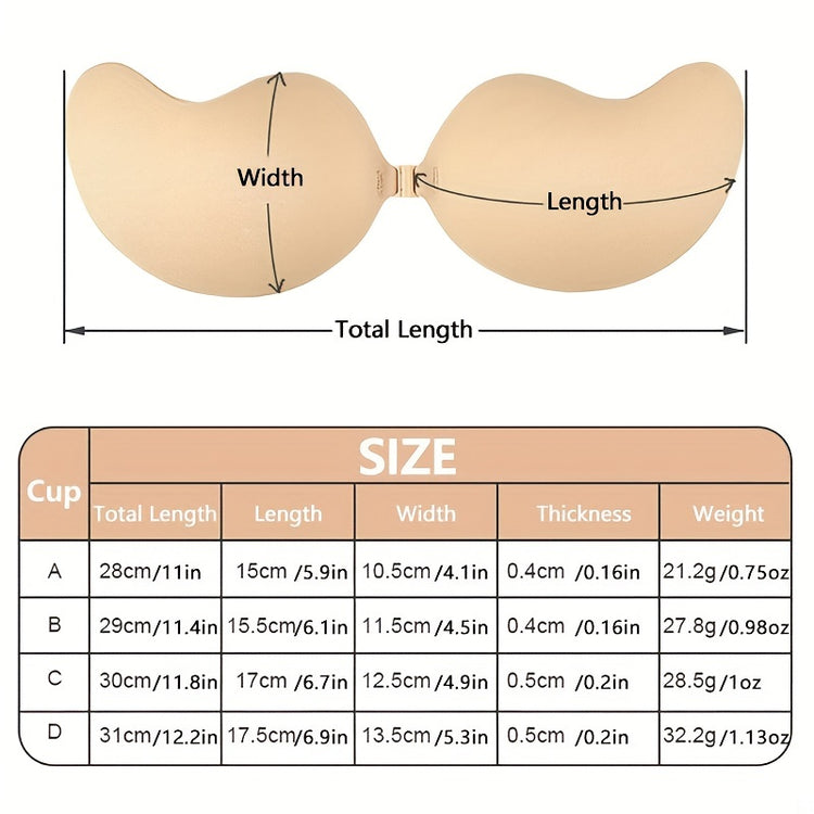 Invisible Stick-On Lift Bra, Comfort Strapless & Seamless Push Up Anti-convex Bra, Women&