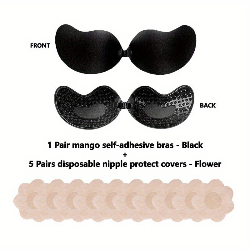 Invisible Stick-On Lift Bra, Comfort Strapless & Seamless Push Up Anti-convex Bra, Women&