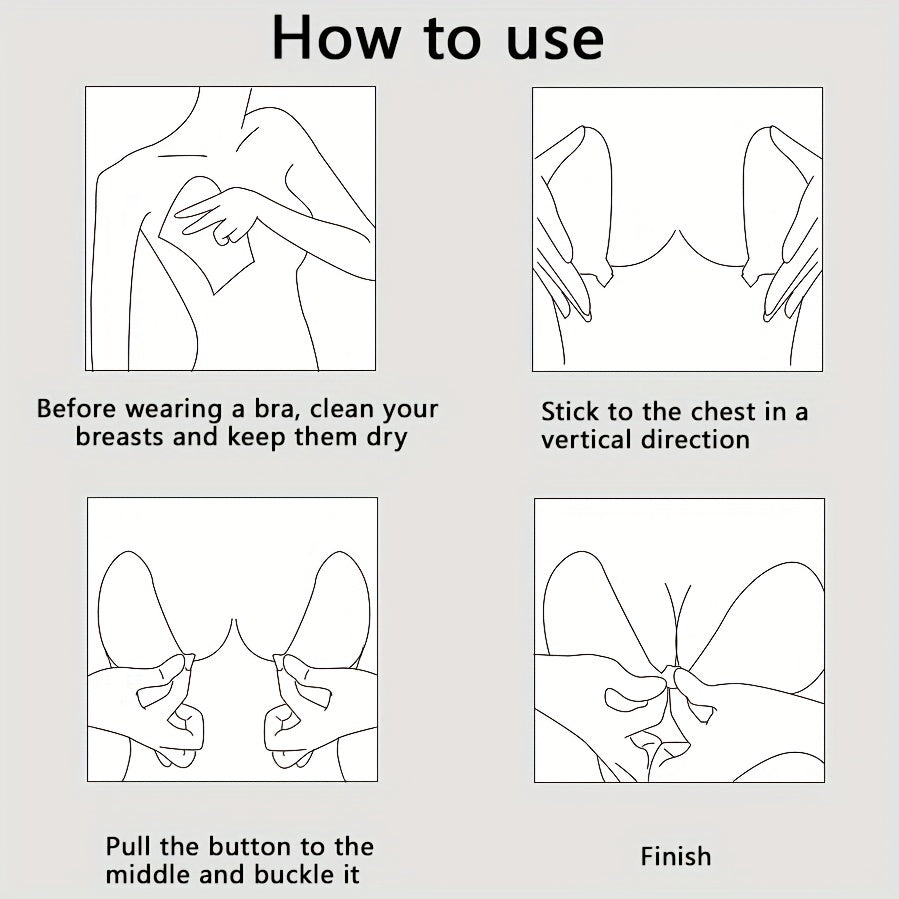 Invisible Stick-On Lift Bra, Comfort Strapless & Seamless Push Up Anti-convex Bra, Women&