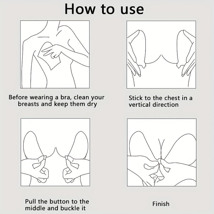 Invisible Stick-On Lift Bra, Comfort Strapless & Seamless Push Up Anti-convex Bra, Women&