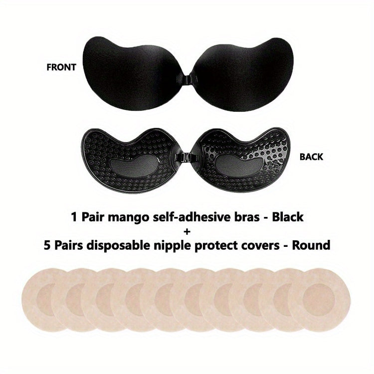 Invisible Stick-On Lift Bra, Comfort Strapless & Seamless Push Up Anti-convex Bra, Women&