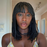 Braid Wig Short Braided Wigs For Women Synthetic Short Box Braided Wig With Bangs Small Box Braided Wigs Bob Braid Wigs - Lena & Miles Exquisite Boutique LLC.