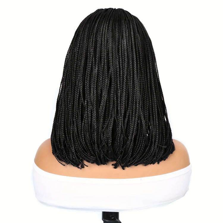 Braid Wig Short Braided Wigs For Women Synthetic Short Box Braided Wig With Bangs Small Box Braided Wigs Bob Braid Wigs - Lena & Miles Exquisite Boutique LLC.