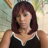 Braid Wig Short Braided Wigs For Women Synthetic Short Box Braided Wig With Bangs Small Box Braided Wigs Bob Braid Wigs - Lena & Miles Exquisite Boutique LLC.