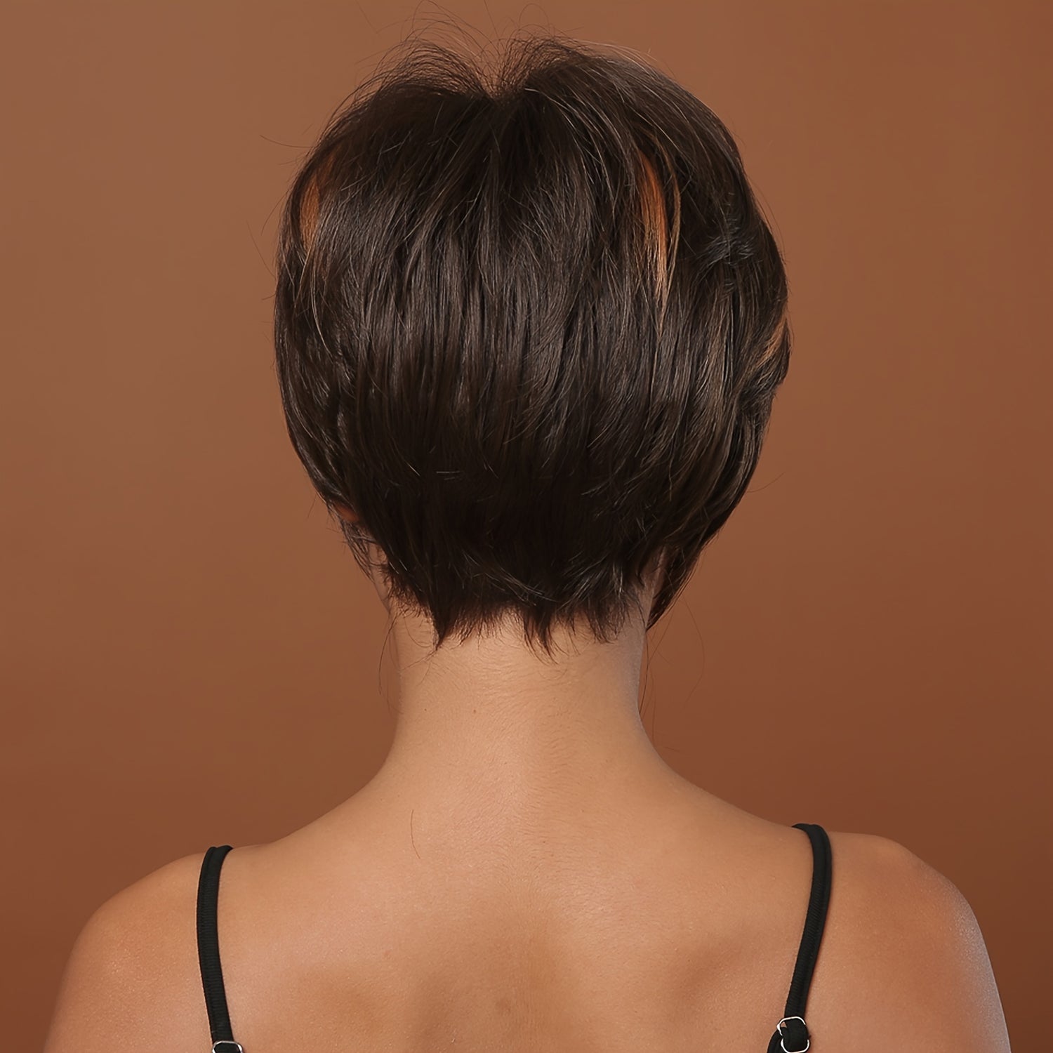 Synthetic 8 Inch Short Brown Wigs Pixie Cut Wigs For Women Daily Or Cosplay Use - Lena & Miles Exquisite Boutique LLC.