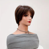 Synthetic 8 Inch Short Brown Wigs Pixie Cut Wigs For Women Daily Or Cosplay Use - Lena & Miles Exquisite Boutique LLC.