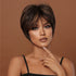 Synthetic 8 Inch Short Brown Wigs Pixie Cut Wigs For Women Daily Or Cosplay Use - Lena & Miles Exquisite Boutique LLC.