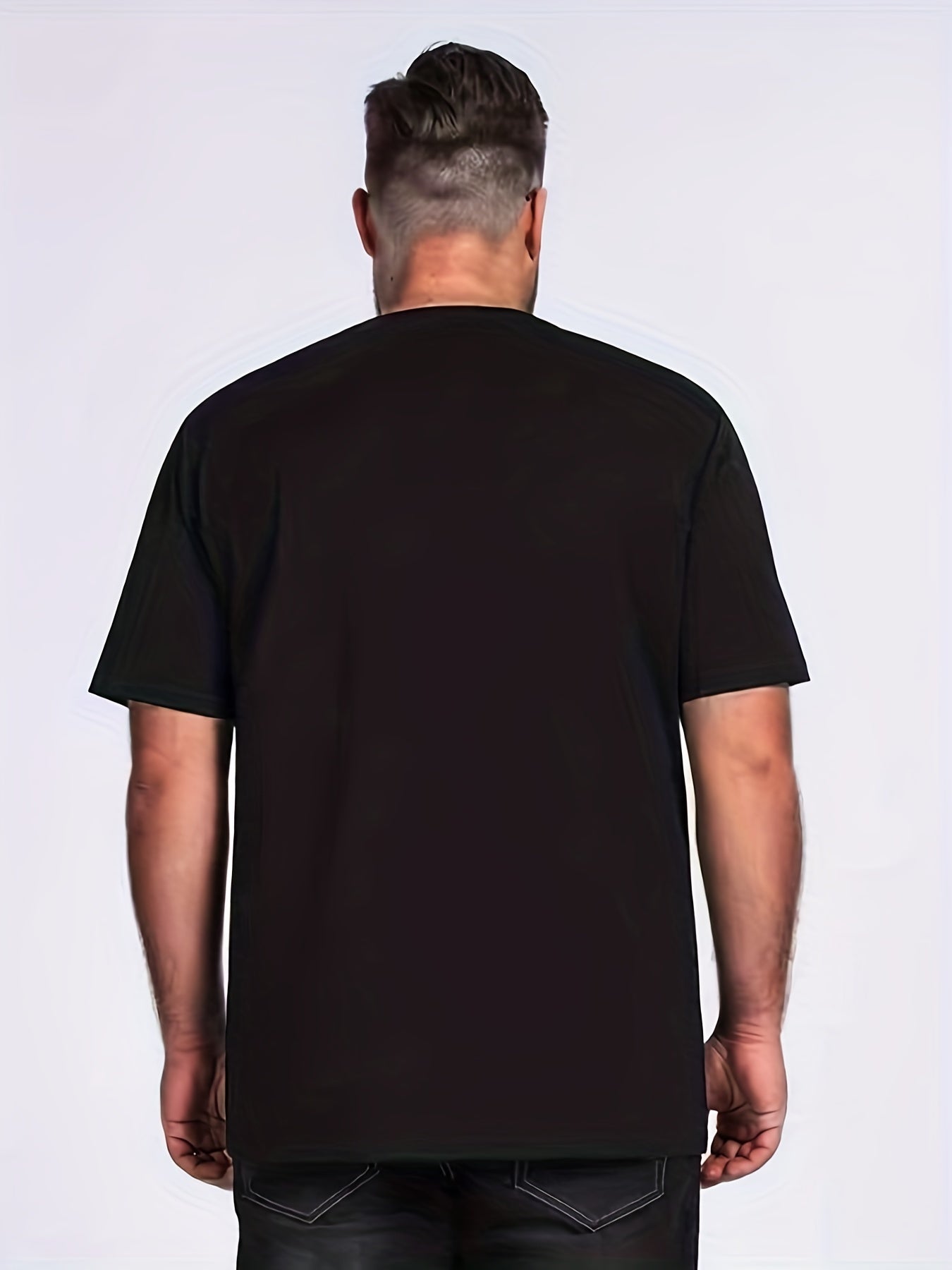 "Black Sheep Of My Family", Men's Sheep Graphic T-shirt, Casual Comfy Slightly Stretch Crew Neck Tee, Men's Clothing For Summer Outdoor - Lena & Miles Exquisite Boutique LLC.