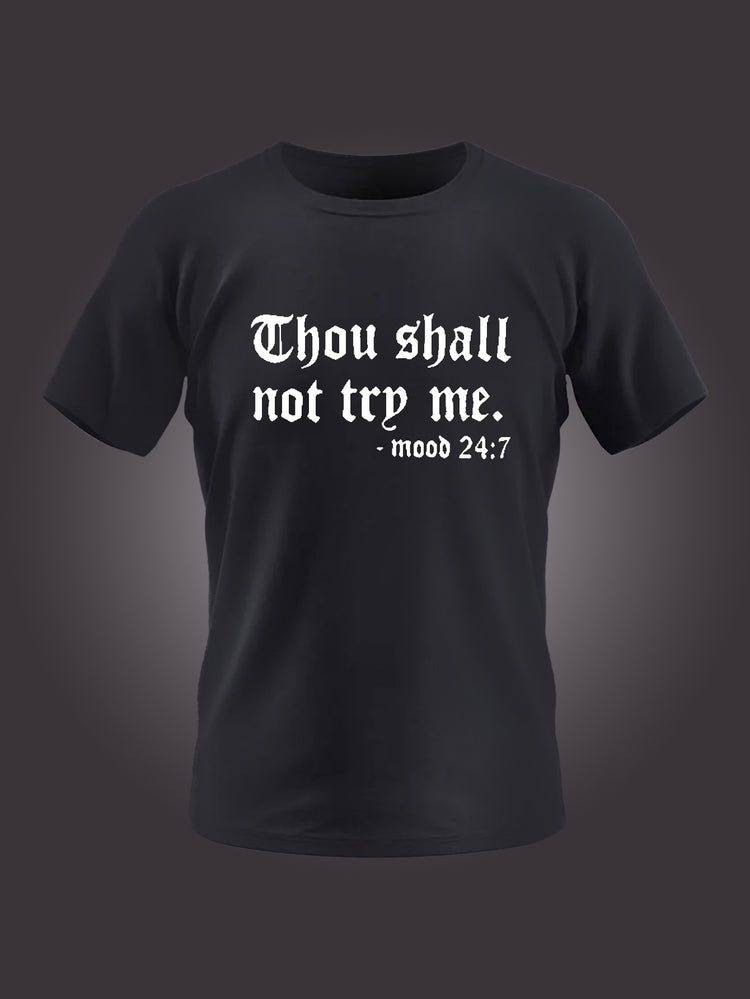 Gothic Style Letter Print Men&