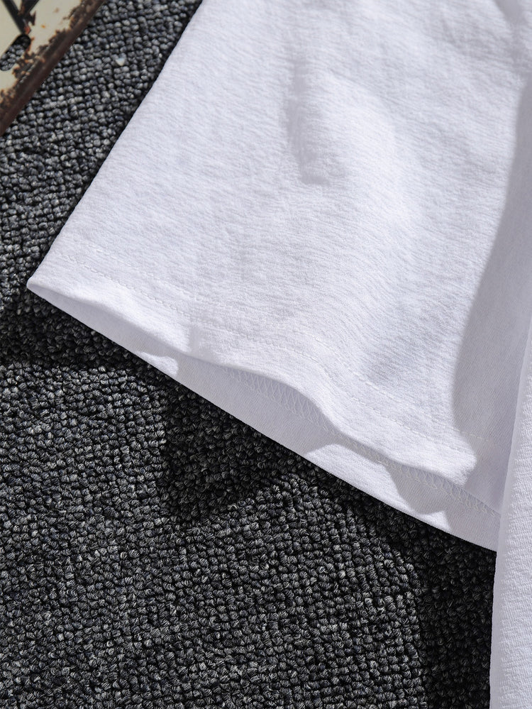 Gothic Style Letter Print Men&