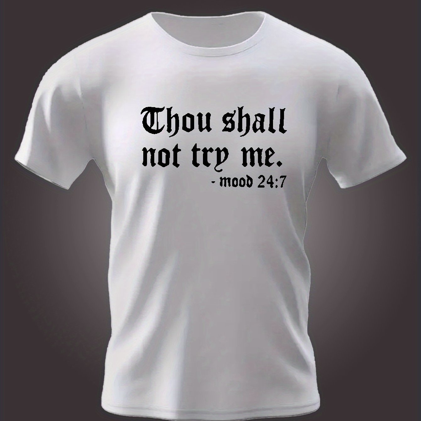 Gothic Style Letter Print Men&