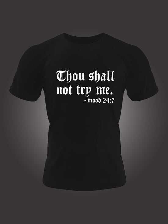 Gothic Style Letter Print Men&