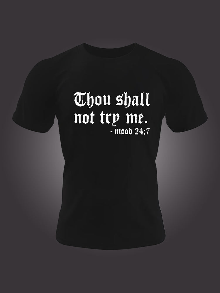 Gothic Style Letter Print Men&