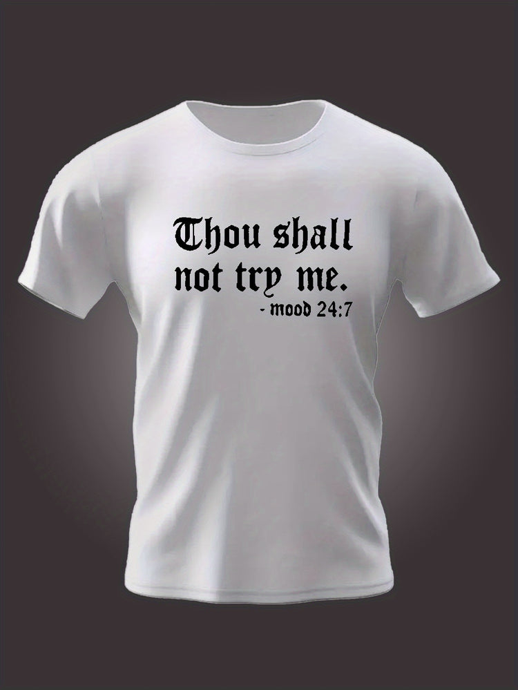 Gothic Style Letter Print Men&