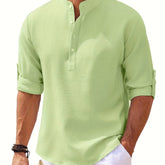 Solid Lapel Shirt, Men&