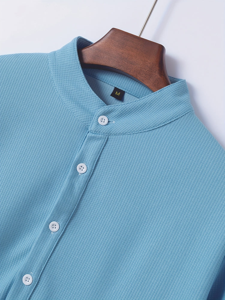 Solid Lapel Shirt, Men&