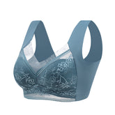 Soft & Comfortable Contrast Lace Wireless Bra, Women&