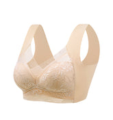 Soft & Comfortable Contrast Lace Wireless Bra, Women&