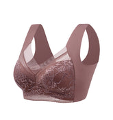 Soft & Comfortable Contrast Lace Wireless Bra, Women&