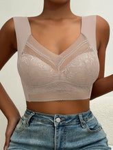 Soft & Comfortable Contrast Lace Wireless Bra, Women&