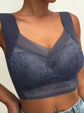 Soft & Comfortable Contrast Lace Wireless Bra, Women&
