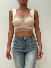 Soft & Comfortable Contrast Lace Wireless Bra, Women&