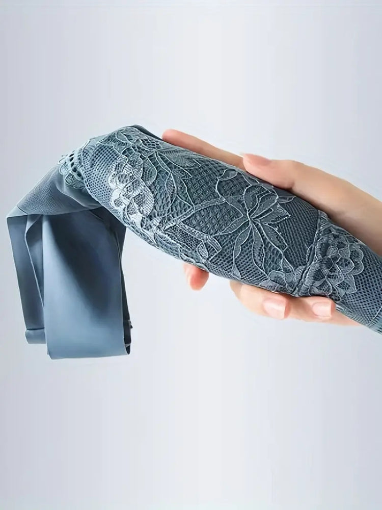 Soft & Comfortable Contrast Lace Wireless Bra, Women&