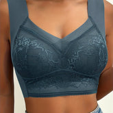 Soft & Comfortable Contrast Lace Wireless Bra, Women&