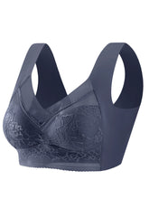 Soft & Comfortable Contrast Lace Wireless Bra, Women&