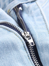 Men Distressed Straight Street Wear Letter&Heart Embroidered Ripped Jeans Casual Slim-fitting Menswear Clothing Denim Men&