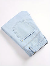 Men Distressed Straight Street Wear Letter&Heart Embroidered Ripped Jeans Casual Slim-fitting Menswear Clothing Denim Men&