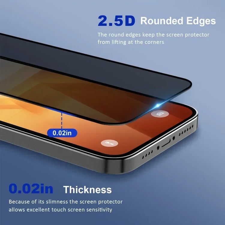 5Pcs Full Cover Privacy Screen Protector For iPhone 16 11 12 13 14 Pro Max Mini 8K Anti-spy Glass For iPhone 15 PRO XR X XS MAX - Lena & Miles Exquisite Boutique LLC.