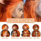 Ginger Orange Straight Wig Human Hair 13x4 - Lena & Miles Exquisite Boutique LLC.