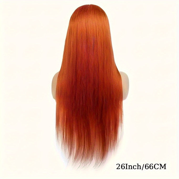 Ginger Orange Straight Wig Human Hair 13x4 Lace Front Wigs Human Hair 350