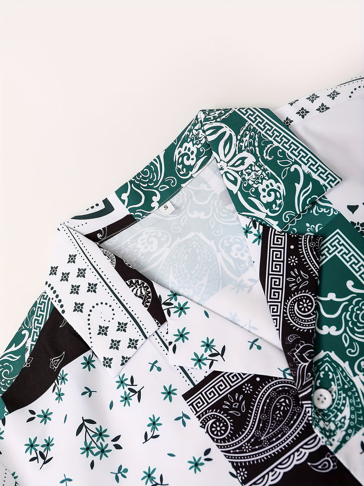 Color Block Bandana Print, Men&