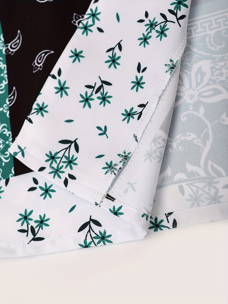 Color Block Bandana Print, Men&